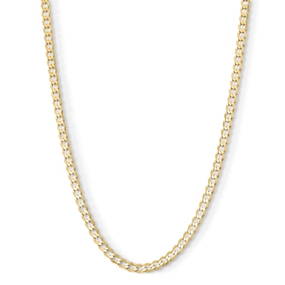 14K Gold Plated 4.6mm Flat Curb Chain - 20"