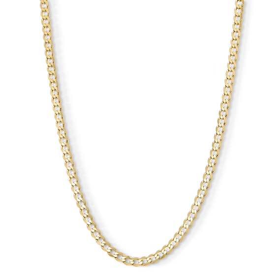 14K Gold Plated 4.6mm Flat Curb Chain - 20"