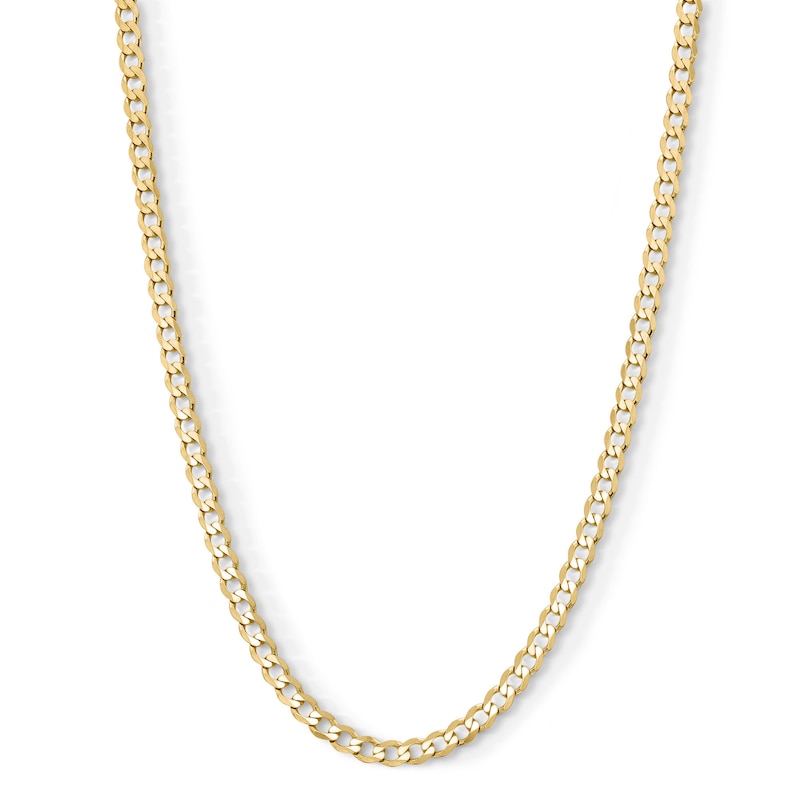 14K Gold Plated 4.6mm Flat Curb Chain - 20"