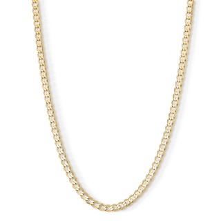 14K Gold Plated 4.6mm Flat Curb Chain - 24"