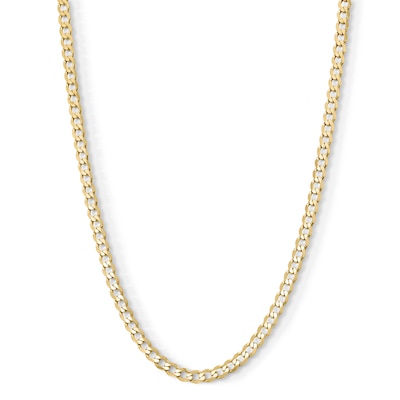 14K Gold Plated 4.6mm Flat Curb Chain - 24"