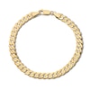 Thumbnail Image 1 of 14K Gold Plated Flat Curb Chain Bracelet - 8.5"