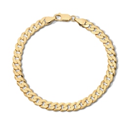 14K Gold Plated Flat Curb Chain Bracelet - 8.5"
