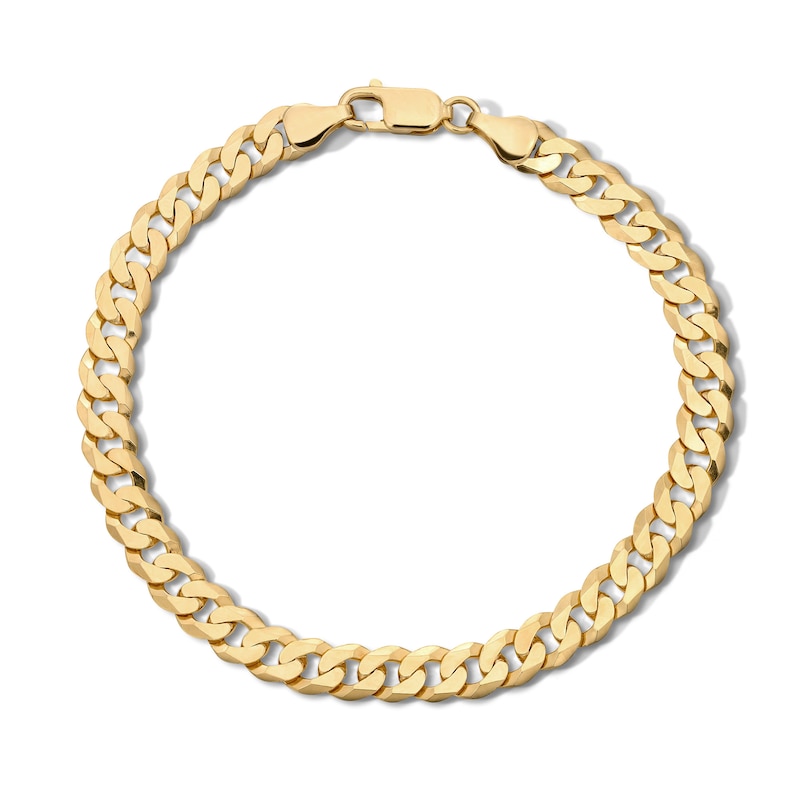 Main Image 1 of 14K Gold Plated Flat Curb Chain Bracelet - 8.5"
