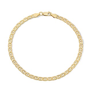 14K Gold Plated 3.5mm Mariner Chain Bracelet - 8.5"
