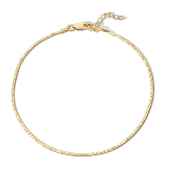 14K Gold Plated Serpentine Chain Bracelet - 7.5"