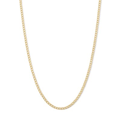 14K Gold Plated 2.3mm Curb Chain - 15"