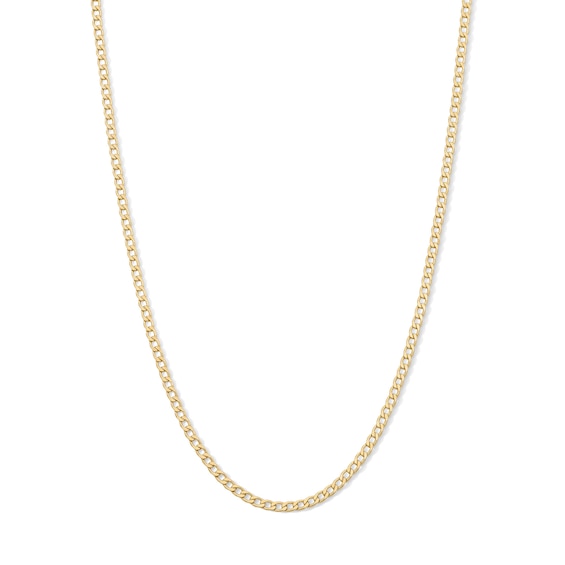14K Gold Plated 2.3mm Curb Chain - 15"