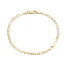 Child's 14K Gold Plated Flat Curb Chain Bracelet - 6"