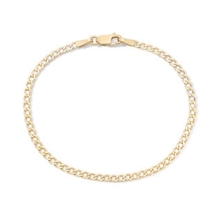 Child's 14K Gold Plated Flat Curb Chain Bracelet - 6"