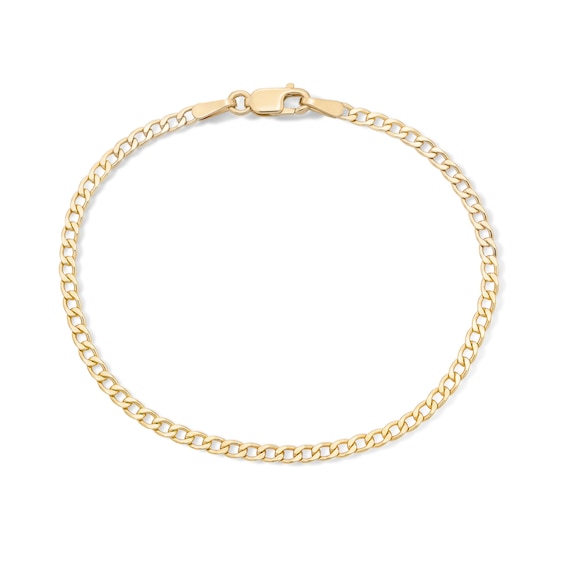 Child's 14K Gold Plated Flat Curb Chain Bracelet - 6"