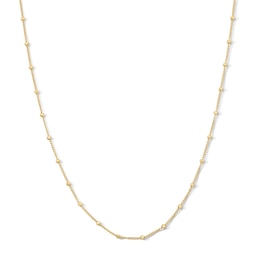 14K Gold Plated 1mm Saturn Bead Chain - 18"