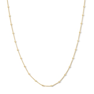 14K Gold Plated 1mm Saturn Bead Chain - 18"