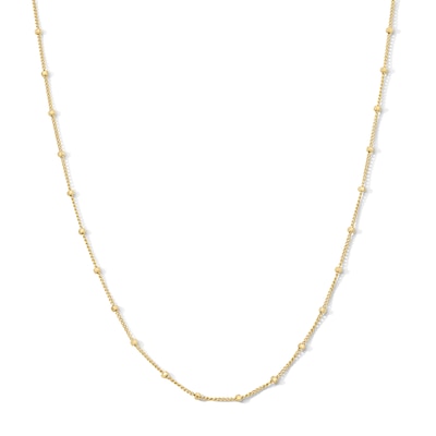 14K Gold Plated 1mm Saturn Bead Chain - 18"