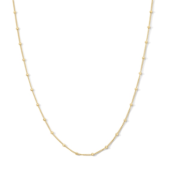 14K Gold Plated 1mm Saturn Bead Chain - 18"