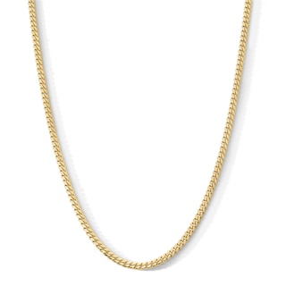 14K Gold Plated 3.5mm Cuban Curb Chain - 20"