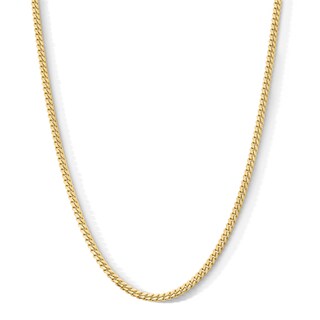 14K Gold Plated 3.5mm Cuban Curb Chain - 18"