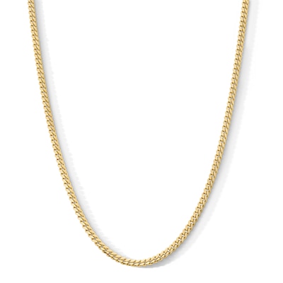 14K Gold Plated 3.5mm Cuban Curb Chain - 18"