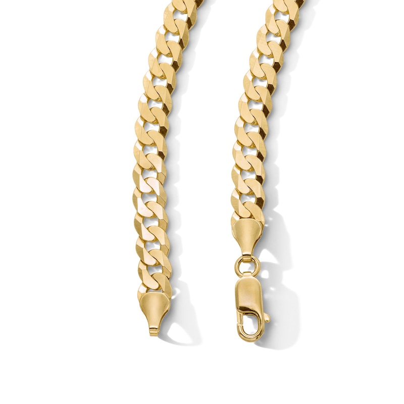 14K Gold Plated 6.4mm Flat Curb Chain - 24"