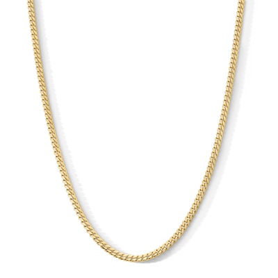 14K Gold Plated 3.5mm Cuban Curb Chain - 16"