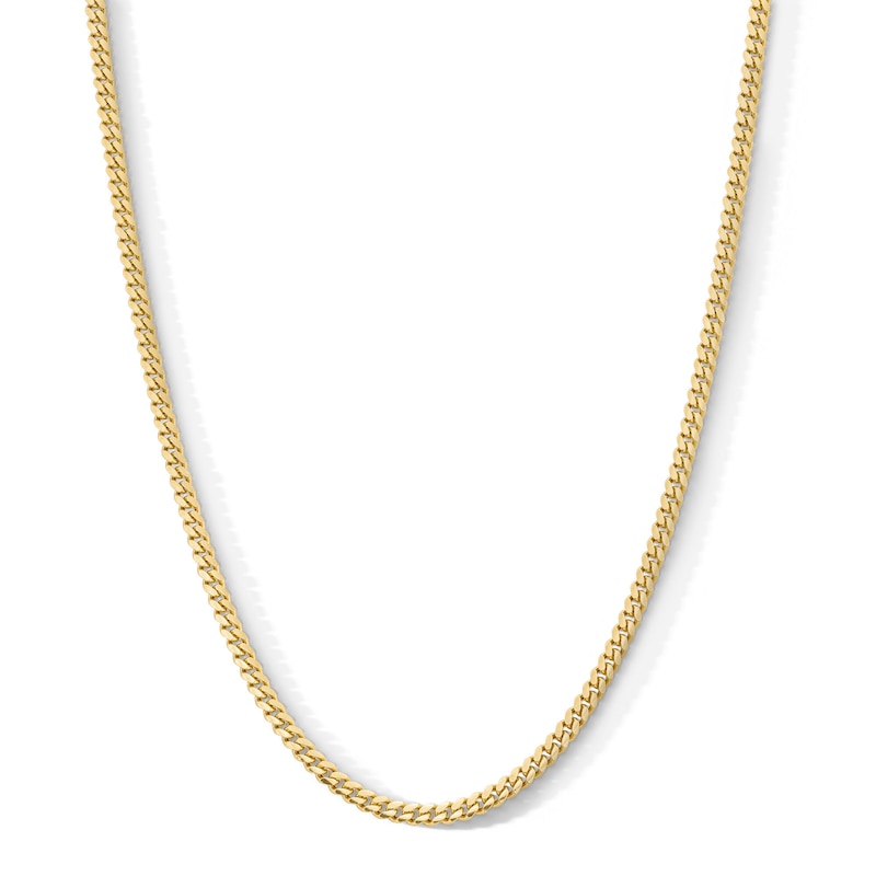 14K Gold Plated 3.5mm Cuban Curb Chain - 16"