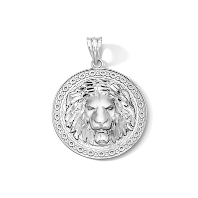 Solid Sterling Silver Lion Head Medallion Charm