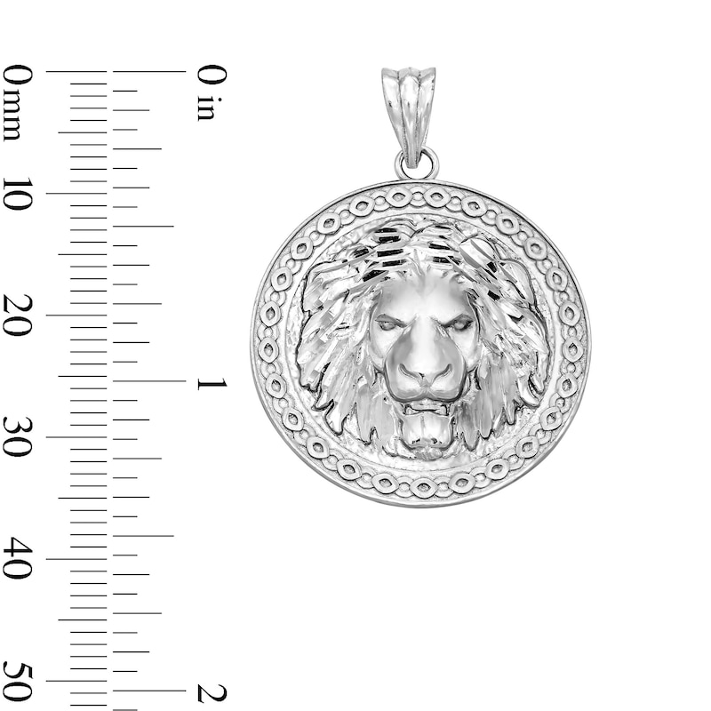 Main Image 2 of Solid Sterling Silver Lion Head Medallion Charm