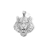 Thumbnail Image 1 of Solid Sterling Silver Diamond-Cut Tiger Head Necklace Charm