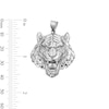 Thumbnail Image 2 of Solid Sterling Silver Diamond-Cut Tiger Head Necklace Charm