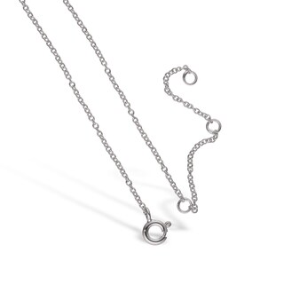 Sterling Silver Lab-Created Sapphire Cursive Name Necklace - 16" + 2"