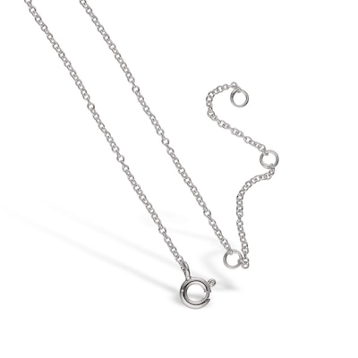 Sterling Silver Lab-Created Sapphire Cursive Name Necklace - 16" + 2"