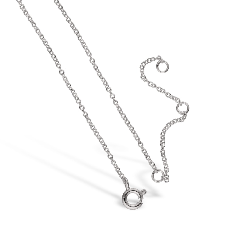 Main Image 4 of Sterling Silver Lab-Created Sapphire Cursive Name Necklace - 16" + 2"