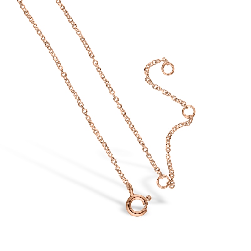 Main Image 4 of 14K Rose Gold Plated Lab-Created Sapphire Cursive Name Necklace - 16" + 2"