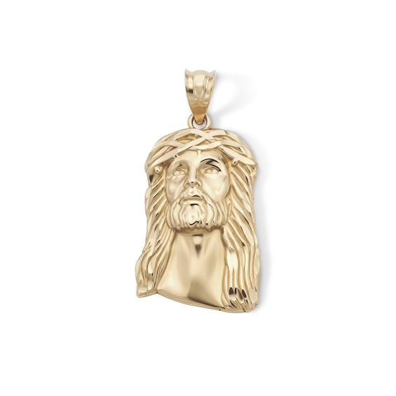 14K Gold Plated Jesus Head Necklace Charm