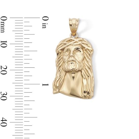 14K Gold Plated Jesus Head Necklace Charm