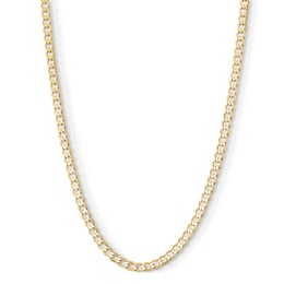 14K Gold Plated 4.6mm Flat Curb Chain - 22"