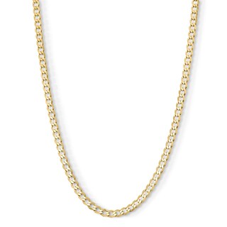 14K Gold Plated 4.6mm Flat Curb Chain - 22"