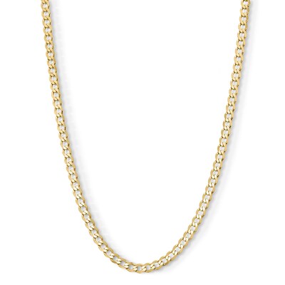 14K Gold Plated 4.6mm Flat Curb Chain - 22"