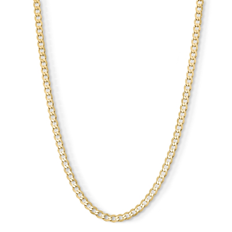 14K Gold Plated 4.6mm Flat Curb Chain - 22"