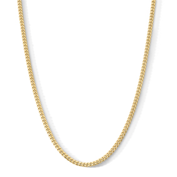 14K Gold Plated 3.5mm Cuban Curb Chain - 24"