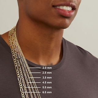 14K Gold Plated 5.6mm Figaro Chain - 24"