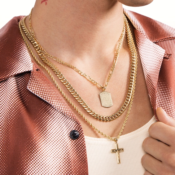 14K Gold Plated Crucifix Cross Necklace Charm