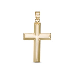 14K Gold Plated Defined Cross Necklace Charm