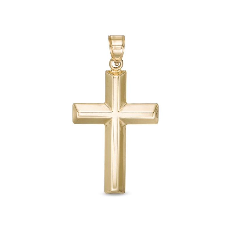 14K Gold Plated Defined Cross Necklace Charm