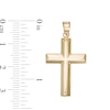 14K Gold Plated Defined Cross Necklace Charm