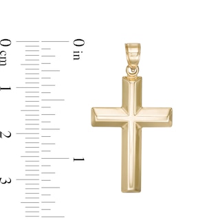 14K Gold Plated Defined Cross Necklace Charm
