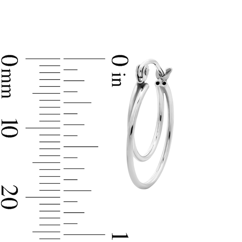 Main Image 2 of Hollow Sterling Silver Double Hoops