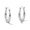 Thumbnail Image 1 of 17mm Sterling Silver Hoop Earrings with Rhodium Plate