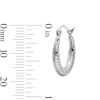 Thumbnail Image 2 of 17mm Sterling Silver Hoop Earrings with Rhodium Plate