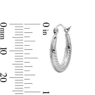 17mm Sterling Silver Hoop Earrings with Rhodium Plate